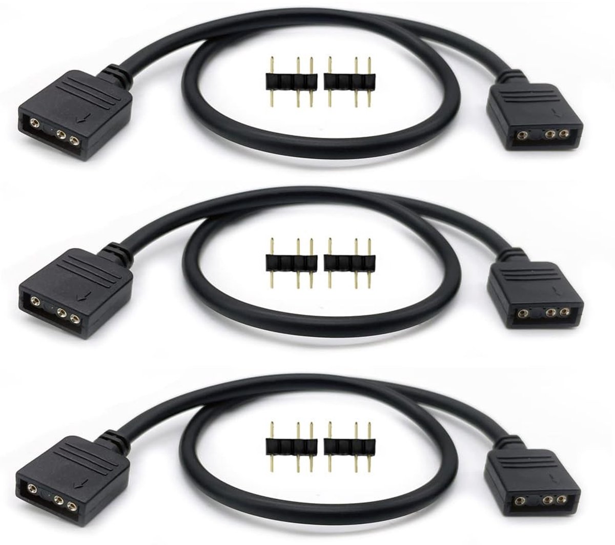 Dailygoods - 50cm ARGB Splitter Kabel 5V 3-pins voor PC RGB Verlichting