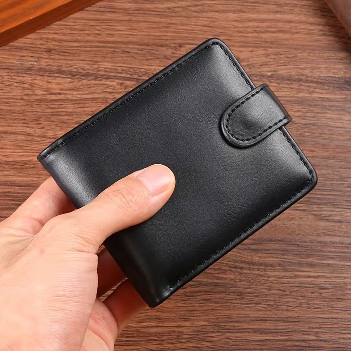 Portemonnee Heren- Portefeuille RFID - Tijdloos Billfold model muntvak - Briefgeldvak - Pasjes - Zwart