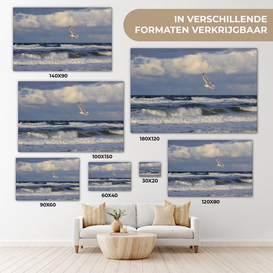 Seagull over the Baltic Sea canvas 120x80 cm - Tirage photo sur toile (Décoration murale salon / chambre) / Mer et plage