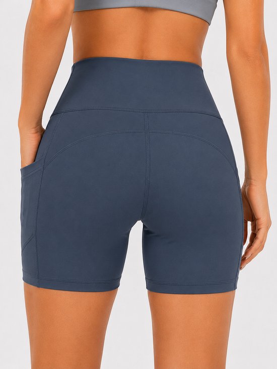 SparkNine Pace dames short - fitness - korte sportbroek - XL - grijs - hoge taille - met zakken - elastisch - squatproof — afbeelding 4