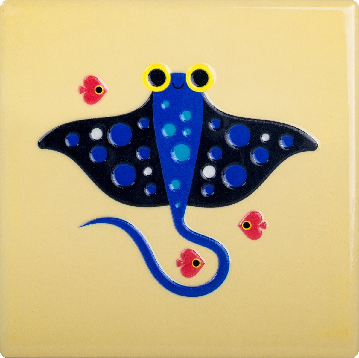 Kitsch Kitchen tegeltje Sealife stingray