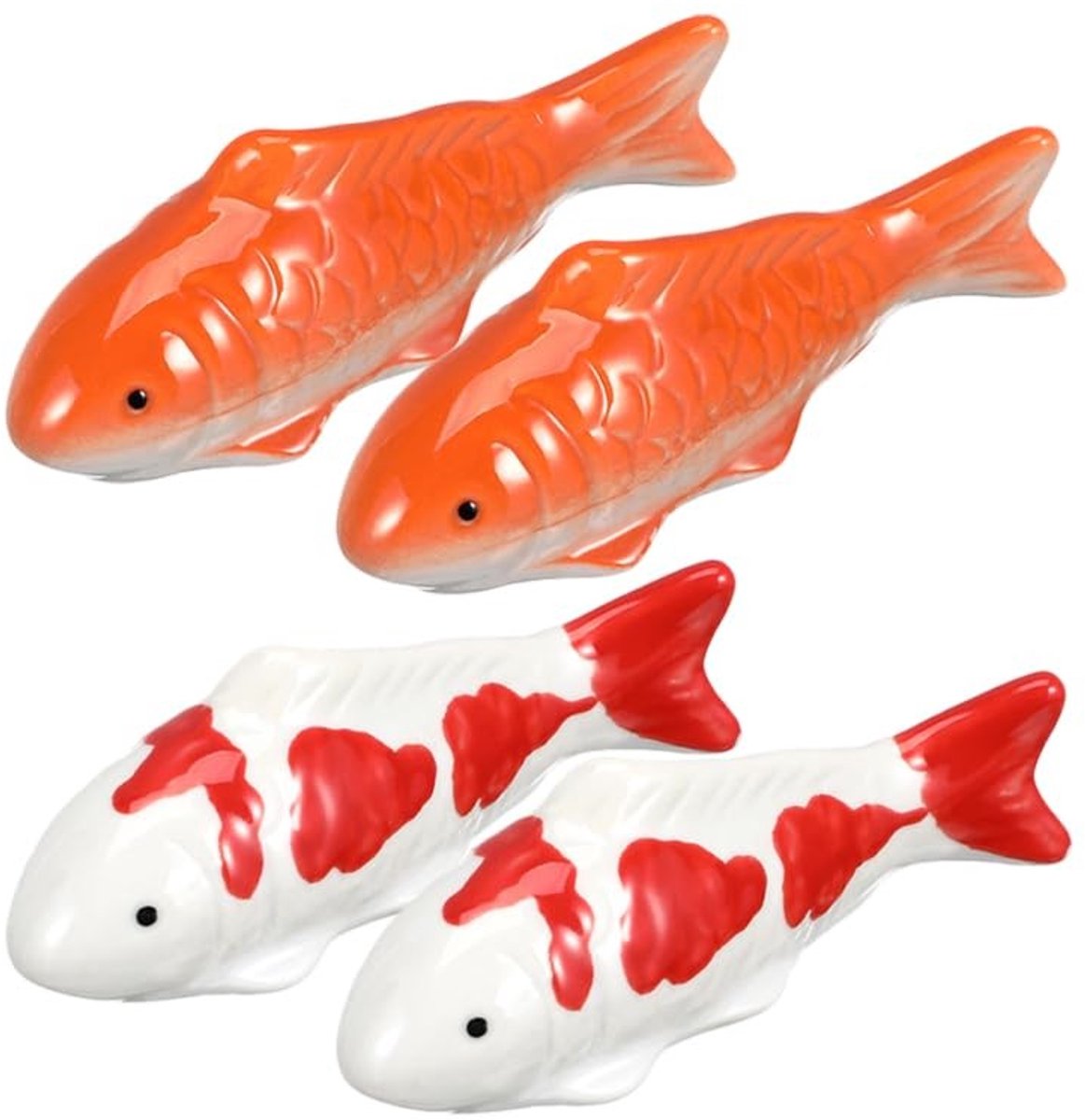 Dailygoods - 4 Stuks Drijvende Keramische Vissen voor Aquariumdecoratie