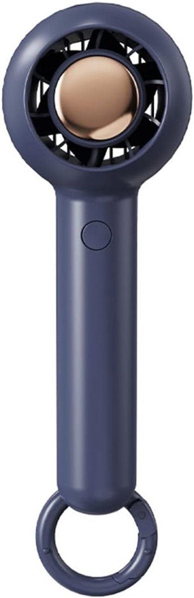KZQ Draagbare ventilator - Handventilator - Turboventilator - Stille ventilator - met karabijnhaak - USB-oplaadkabel - 1200 mAh - 2 instelbare windsnelheden - Stille werking - Geschikt voor buiten, thuis, op reis en in studentenkamers - Blauw