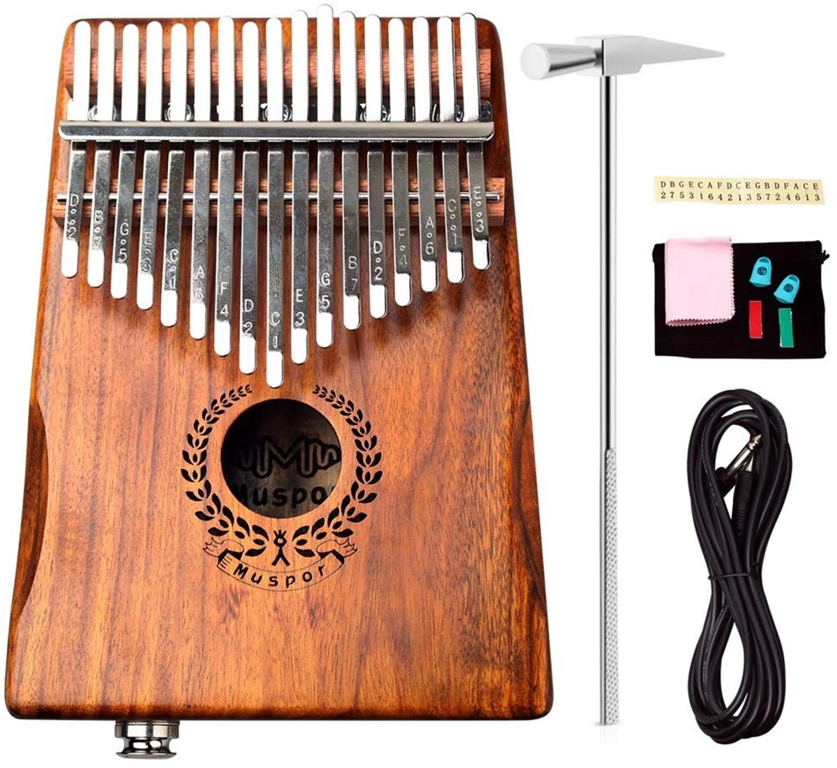 Dailygoods - Dailygoody - Kalimba - 17-Toetsen Acacia - Elektrisch Muziekinstrument - Duimpiano met Pickup - Geschikt voor Beginners en Professionals - Ingebouwde ...