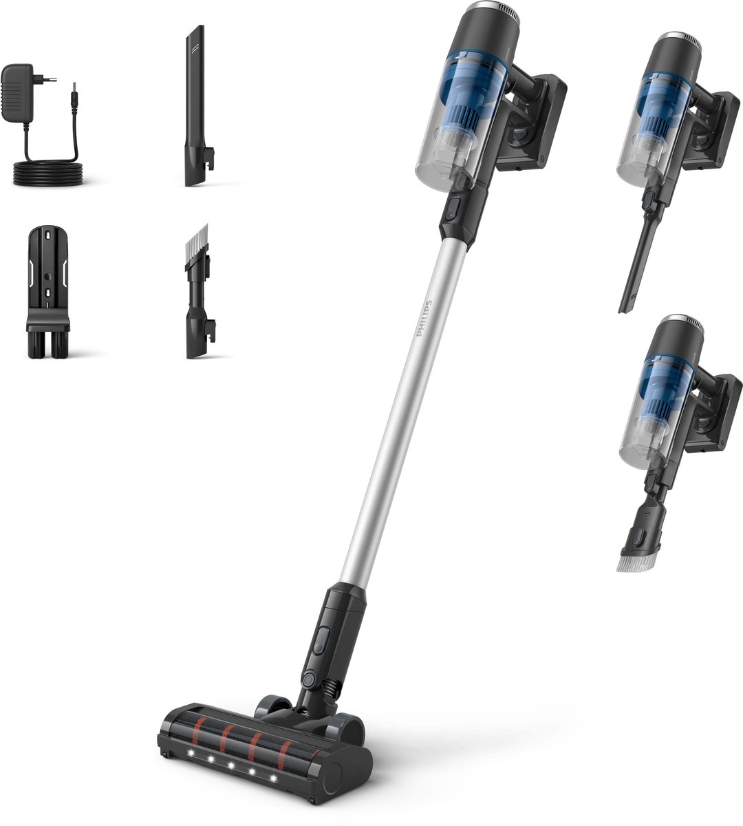 Philips 3000 series XC3032/01 steelstofzuiger & elektrische bezem Batterij/Accu Droog Zakloos Blauw