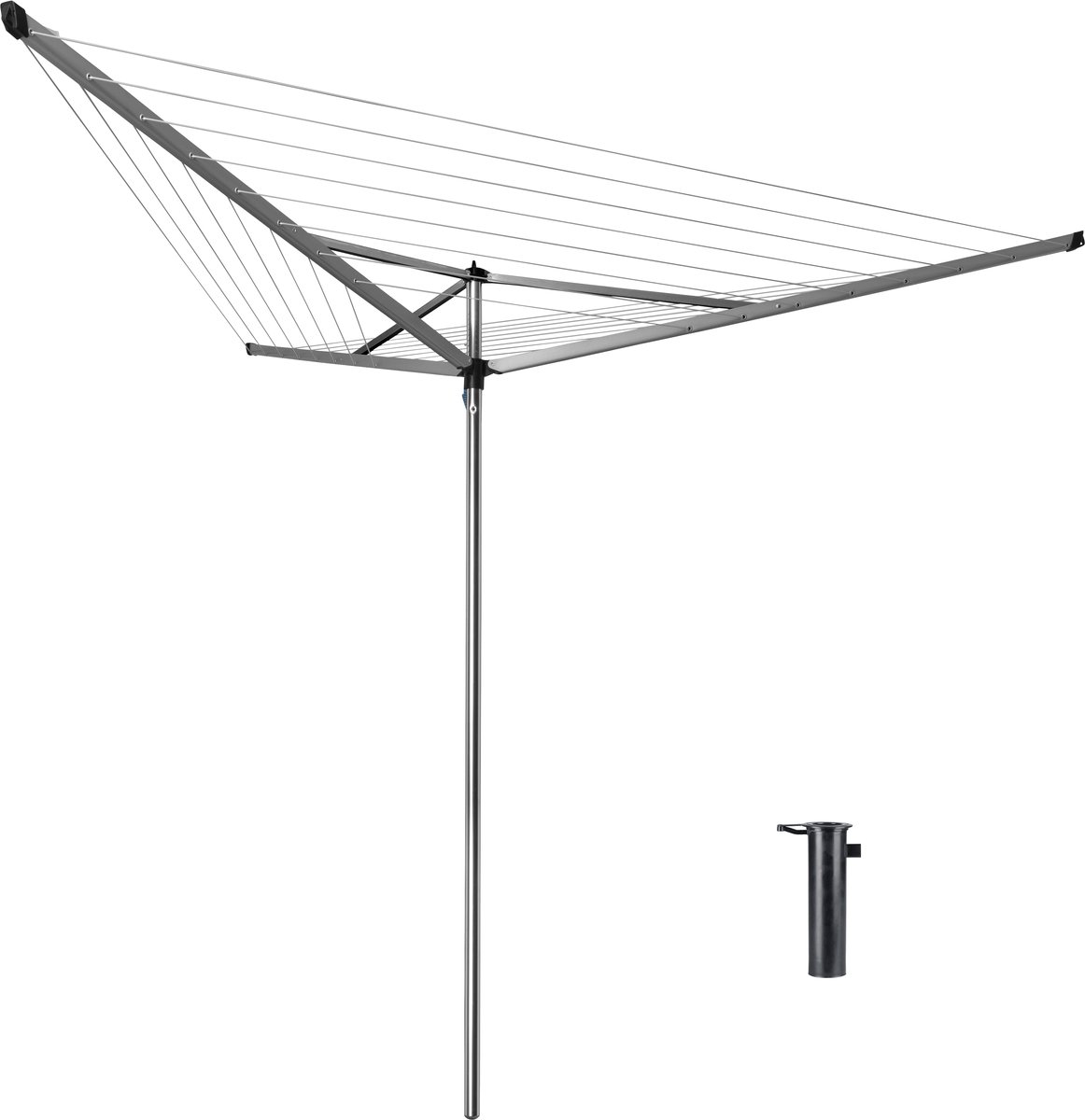 Bol.com Brabantia Essential Droogmolen - met Betonanker - 30 m - Metallic Grey aanbieding