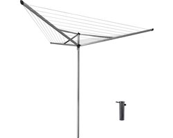 Brabantia Essential Droogmolen - met Betonanker - 30 m - Metallic Grey