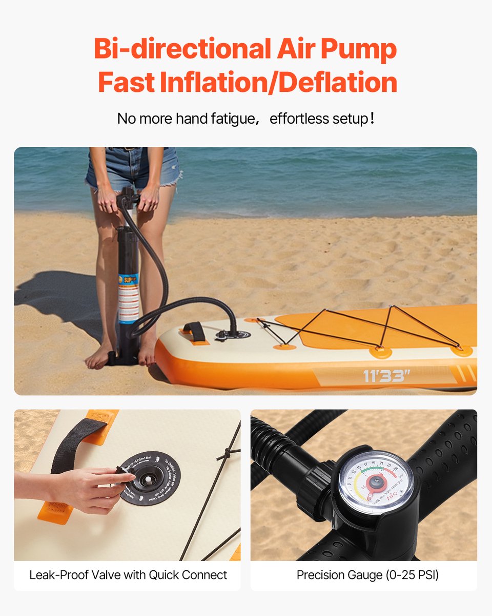 Opblaasbaar Stand Up Paddle Board 3,35m Sup Board met peddelset – foto 4