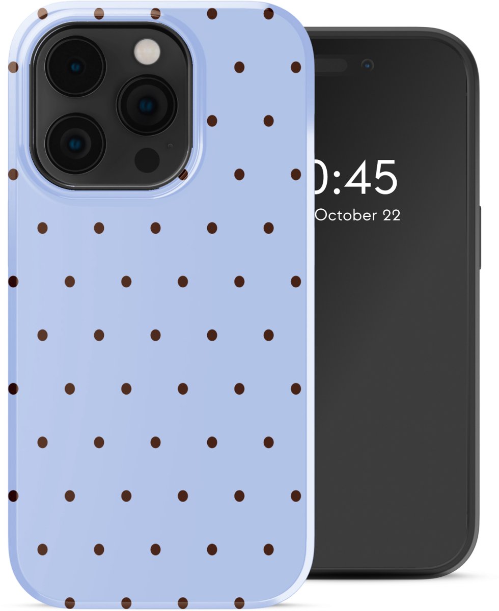 Selencia Hoesje - Geschikt voor Apple iPhone 14 Pro - Backcover - Happy Dots Digital Sky