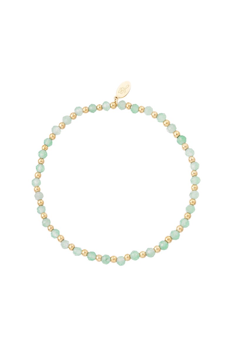 Kralen armband - lichtgroen/goud
