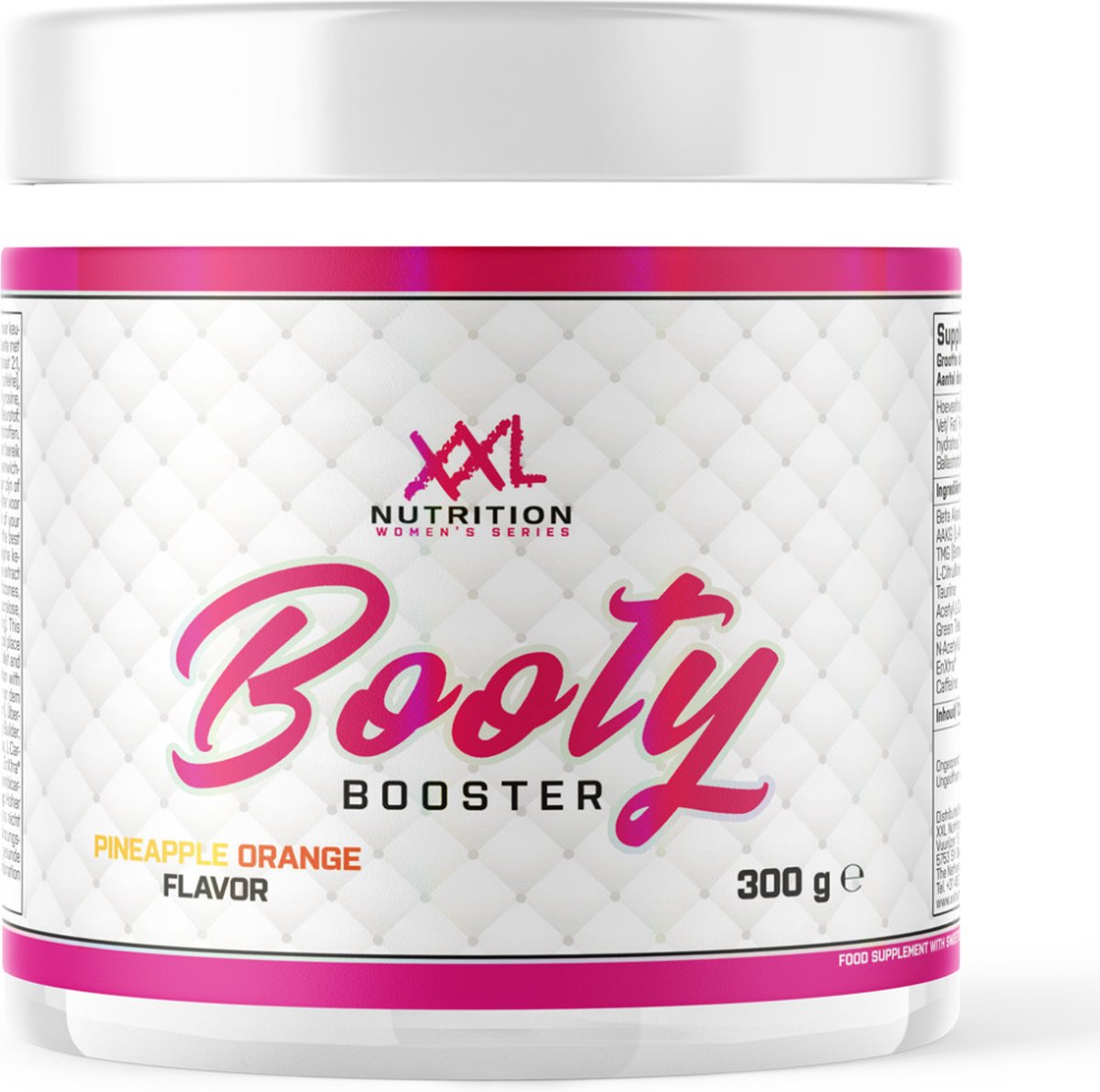 Goedkoopste XXL Nutrition - Booty Booster - Supplement Vrouw Pre-Workout - Cafeďne, Beta-Alanine, L-Citrulline & Groene Thee Extract - Pineapple Orange - 300 Gram (30 doseringen