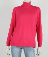 Dames col trui Roberta fuchsia fijngebreid maat L/XL koltrui coltrui