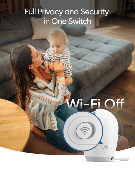 eufy Baby Monitor E21 - avec caméra 4K, Wi-Fi hybride et No de connexion Wi-Fi, contrôle par application et moniteur, vue nocturne Ultra claire, Pan, inclinaison, Zoom 8 ×, caméra portable avec batterie intégrée, ANR, Smart Alertes