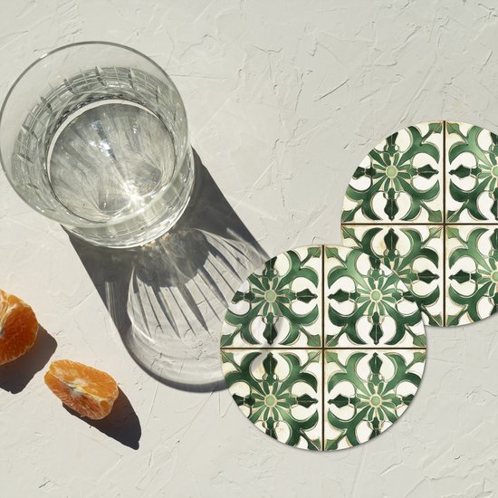 Dessous de verre Intérieur - Céramique - Décoration - Espagnol - 10x10 cm - 6 morceaux - Sous pour Verres et Tasses