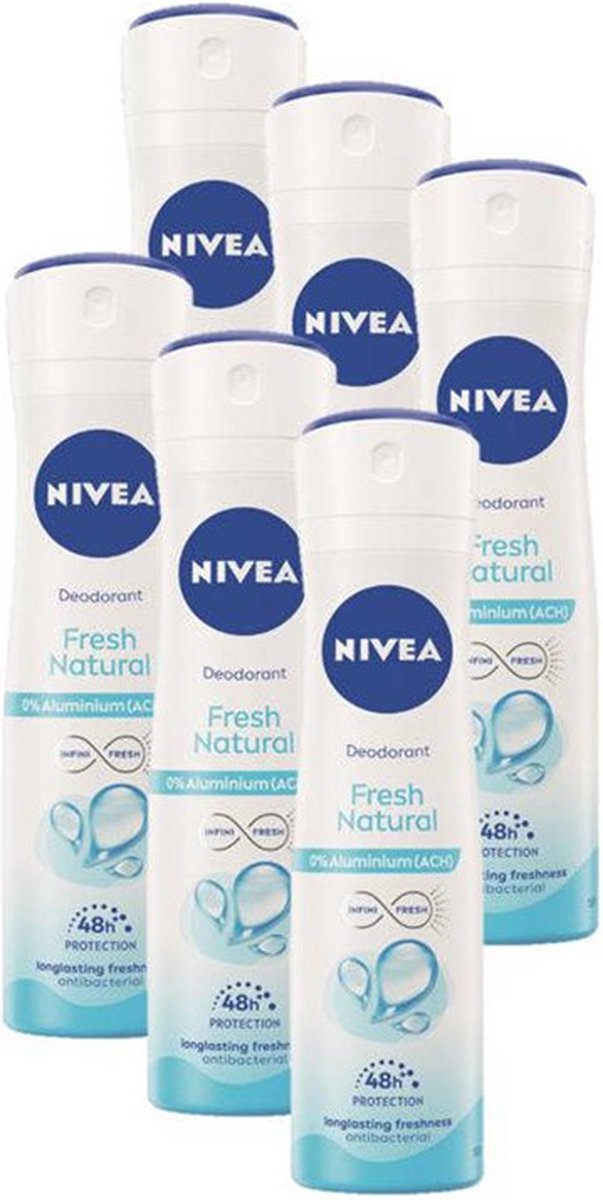 Goedkoopste Nivea Deo Spray - Fresh Natural - Voordeelverpakking 6 x 150 ml