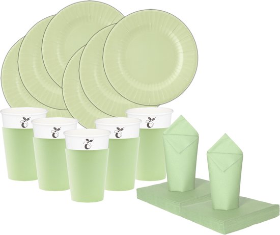 Santex servies set karton - 20x bordjes/25x servetten - wit | Fun en Feest
