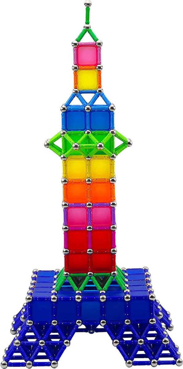 oCreon Magnetische Bouwstenen 206 Stuks STEM Educatief Speelgoed voor Kinderen Constructies