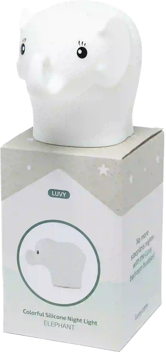 Nachtlamp - Nachtlampje - Kinderlampje - Babylampje - Nachtlamp Baby - Nachtlamp Kind - Slaaplampje - Oplaadbaar Nachtlampje - Siliconen Nachtlampje - Nachtlamp met Timer - Babykamer Lamp - Kinderkamer Lamp - Olifant Nachtlampje - Olifant Lamp van Luvy — afbeelding 2