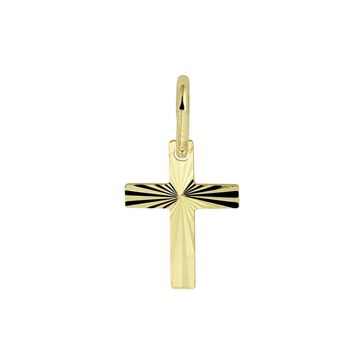 14K geelgoud hanger kruis massief 4028291
