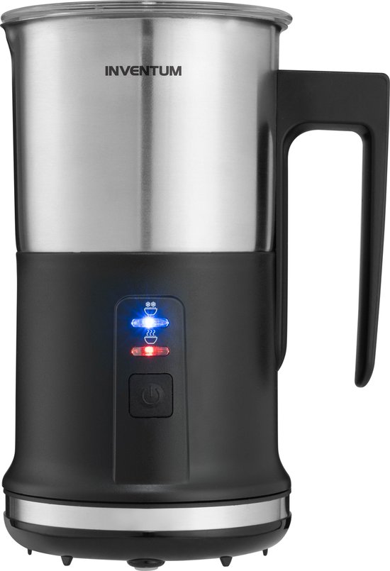 Inventum MK350 - Elektrische melkopschuimer - 115/240 ml - Warm/koud opschuimen - Verwarmen - PFAS vrij - Antikleeflaag - Zwart/RVS