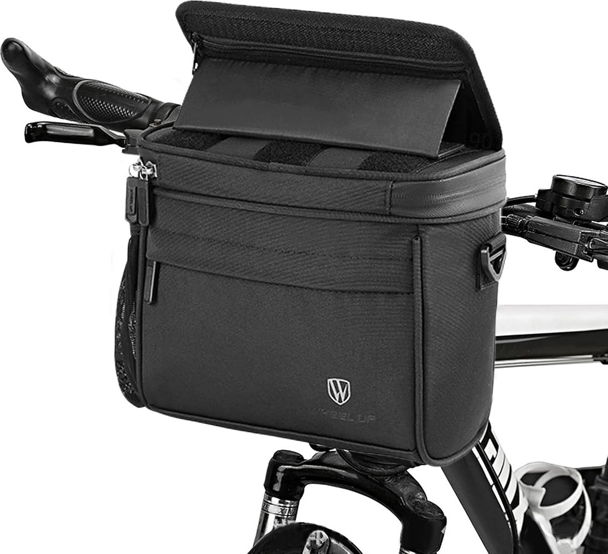 fietstas + bagagedrager + fietstas - 20,5L x 20,5B x 12,5H centimeter - zwart