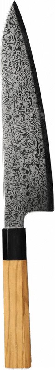 Shinrai Knives - Takumi Kaza - Damascus Koksmes - 20 cm - 67 Lagen - Luxe Bizonhoorn Handvat - Vlijmscherp
