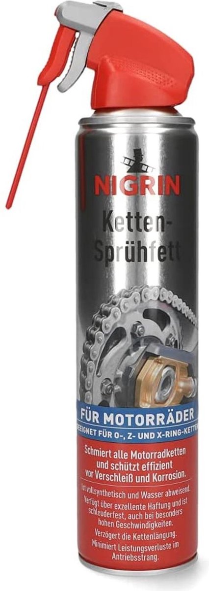 Nigrin Moto-Bike Kettingsmeervet Spray 400ml Motorfiets O Z X Ring-Ketting