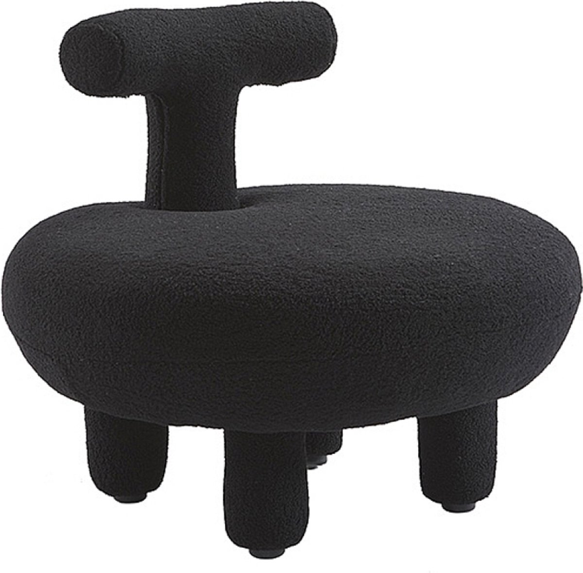 Orlando Teddystof Loungestoel - Zwart
