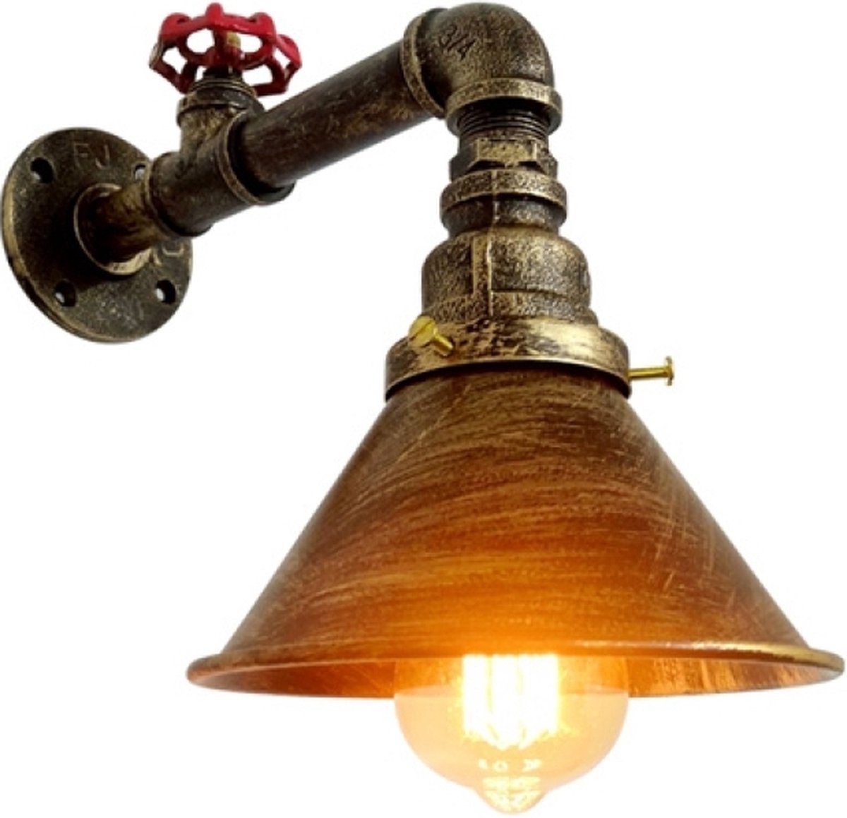 OHNO - Woonaccessoires - Julia Wandlamp - Zwart, Goud, Rood - Tijdloos - Modern - Industrieël