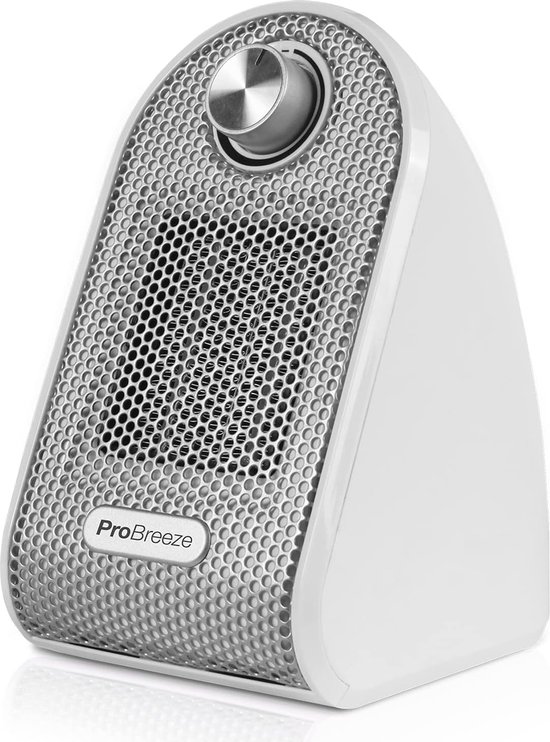 Pro Breeze 500W - Keramische Ventilatorkachel - Fan Heater - Handig voor op Bureau - Wit