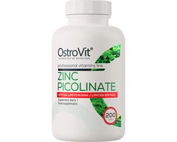 Supplements Zinc Picolinate - Supplementen Zinkpicolinaat - 200 Tabletten - OstroVit