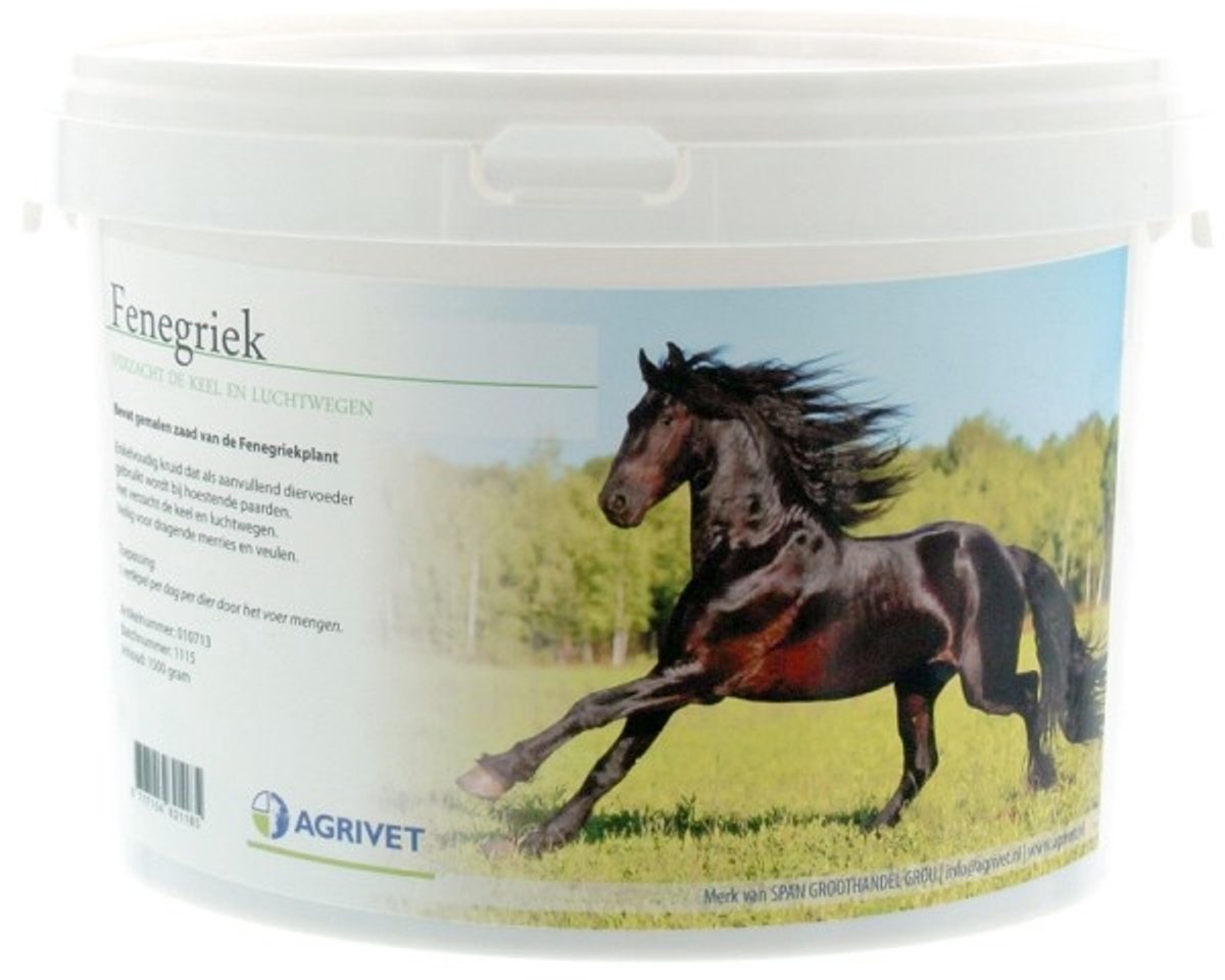 Agrivet Fenegriek verzacht keel en luchtwegen bij paarden