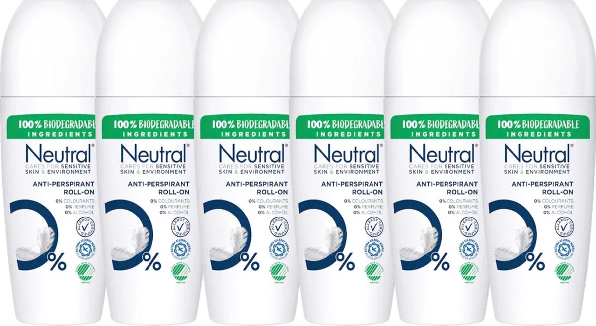 Goedkoopste Neutral Parfumvrij - 6 x 50 ml - Deodorant Roller