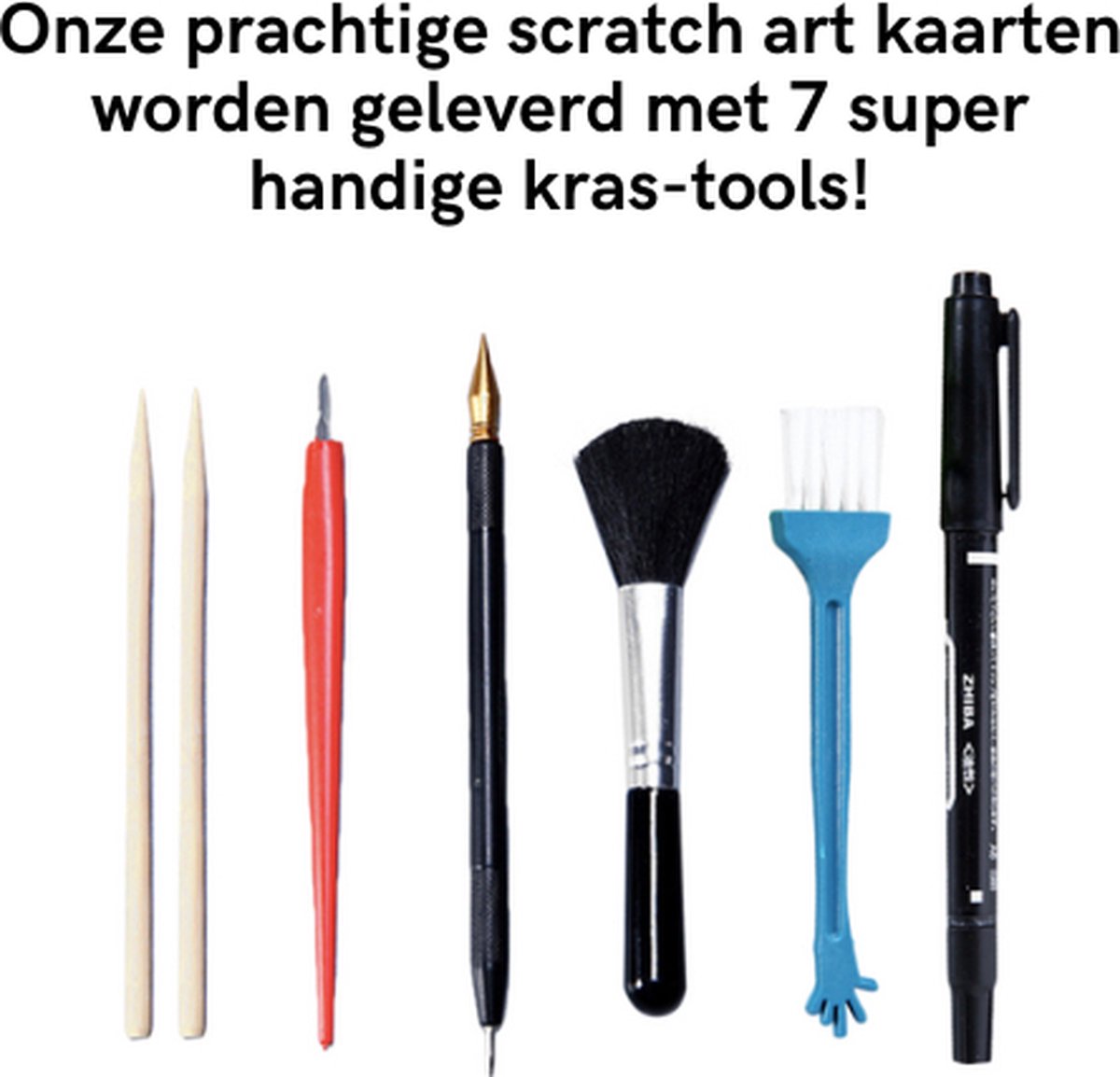Glow in the Dark Scratch Art 4x A4 Deluxe Set | Incl. 7 Tools | Magic Kras Tekeningen Kraskaarten Krasfolie Kraskaart | Kinderen en Volwassenen Knutselen Tekenen | Painting Schilderen op Nummer Diamond Painting | Knutselpakket Tekenpakket — afbeelding 2