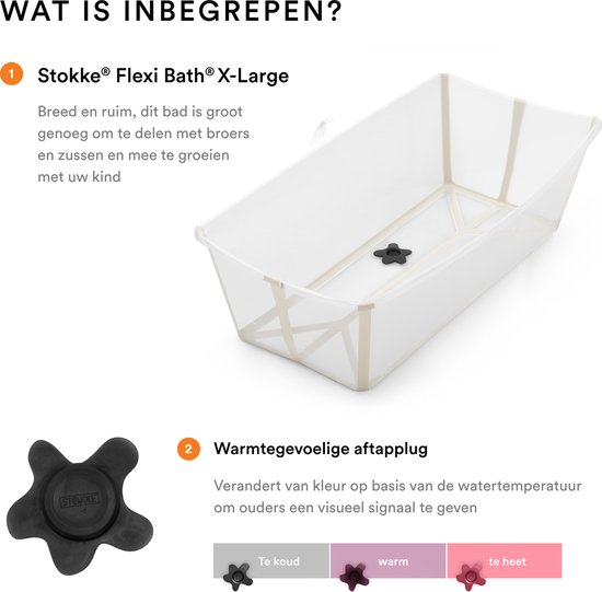 Stokke Flexi Bath X-Large, Sandy Beige - Ruim opvouwbaar babybadje - Lichtgewicht en gemakkelijk op te bergen - Handig om thuis of op reis te gebruiken - Geschikt voor kinderen van 0-6 jaar van Stokke — afbeelding 2