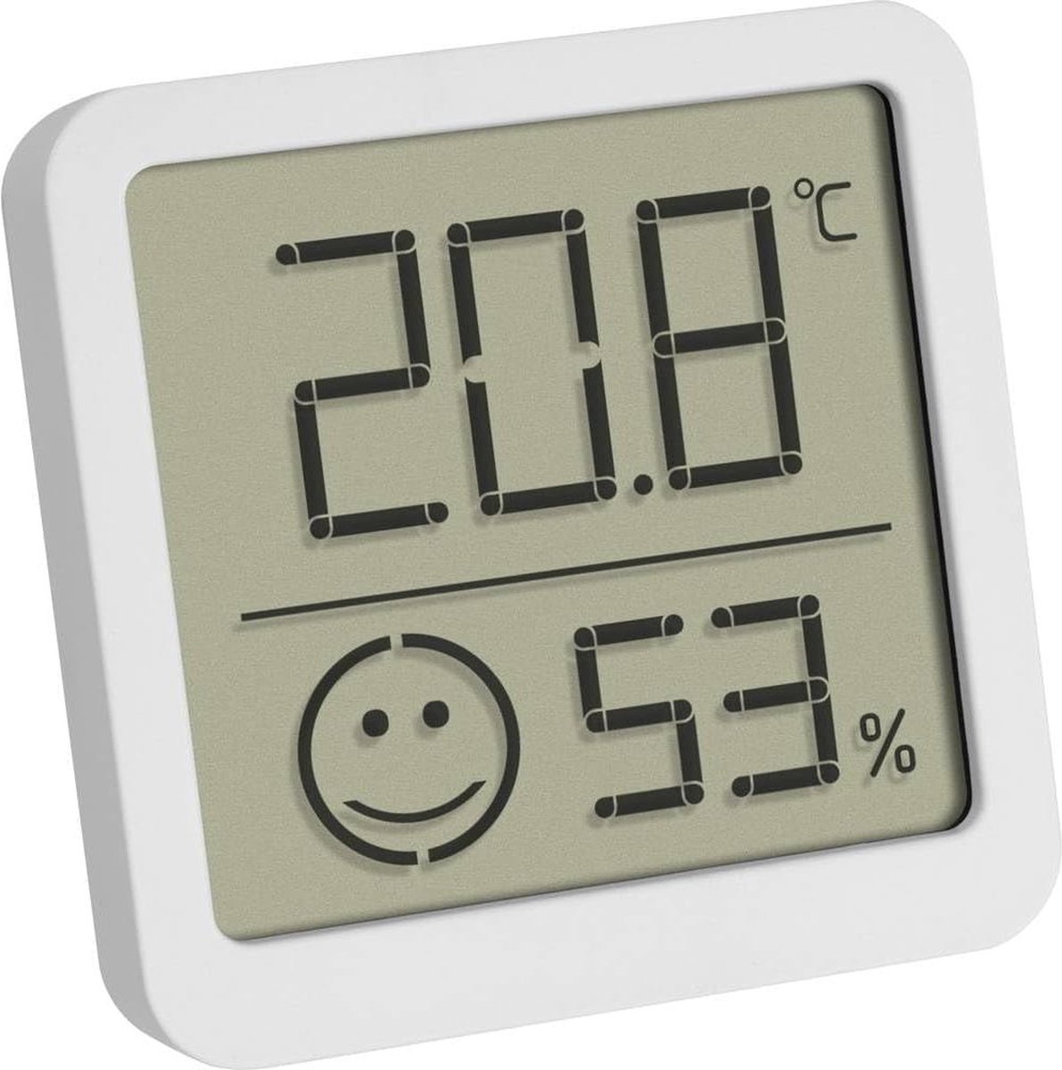 oCreon Digitale Mini Thermo-Hygrometer 30.5053.02 - Binnen Temperatuur en Vochtigheid - Wit