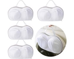 Consumerce® 4 Stuks BH Waszakken – Wit – Waszak – Wasgoed – Met Rits – Lingerie – Laundry Bag – Waszakje – Wasnet – Wasnetten – Wasnetje – Wassorteerder – Wasmachine - Waszakjes