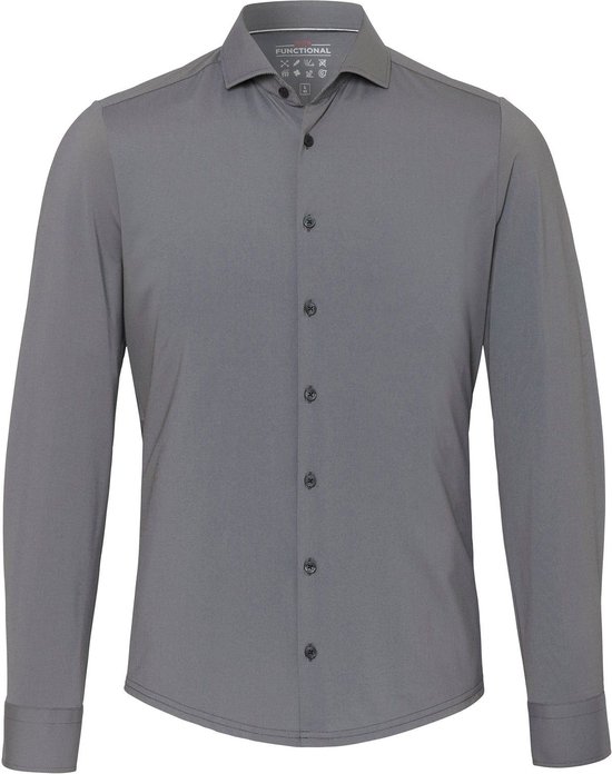 Pure - La chemise fonctionnelle Grijs - Taille 41 - Coupe slim