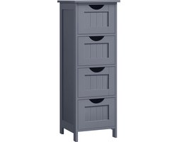 Ladekast Bijzetkast Multifunctioneel opbergmeubel Opbergkast Badkamerkast 30x30x82 cm grijs Modern en stijlvol ontwerp Geschikt voor badkamer, woonkamer, keuken en gang