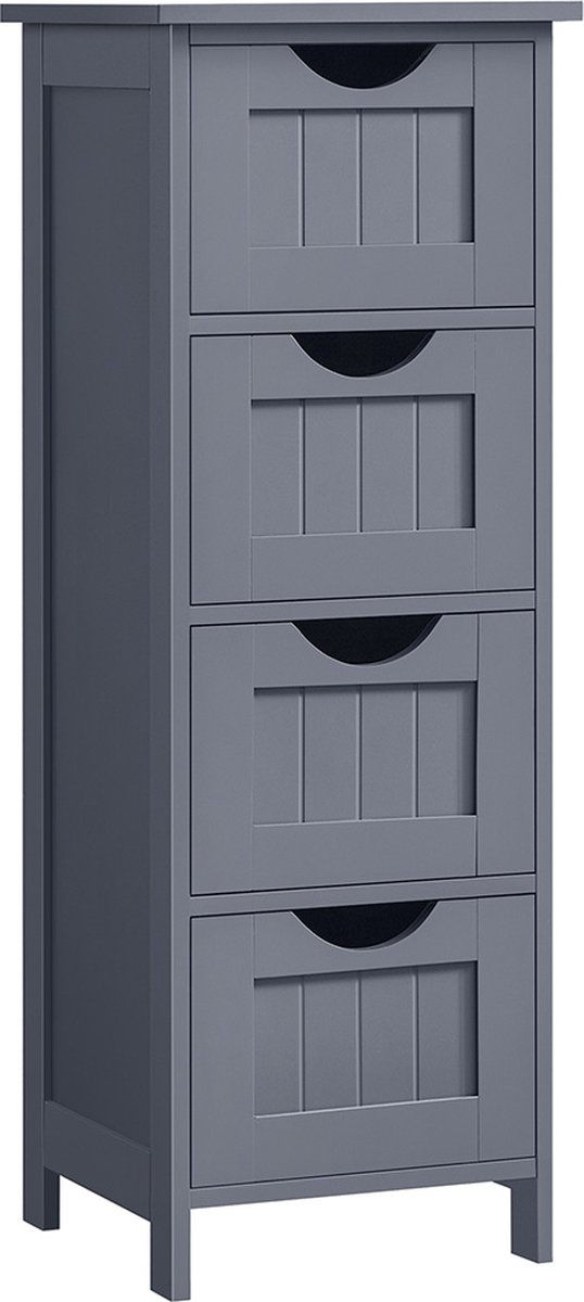 Ladekast Bijzetkast Multifunctioneel opbergmeubel Opbergkast Badkamerkast 30x30x82 cm grij