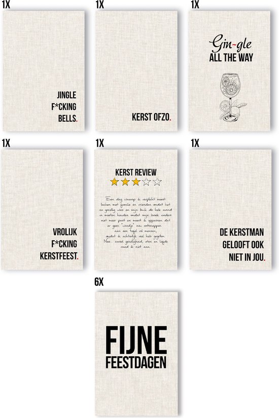 DMHSGIFT Kerstkaartenset met envelop 20 stuks met 10 ontwerpen