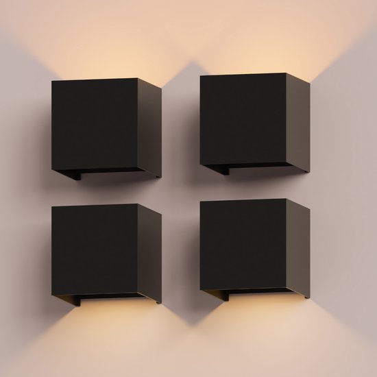 LED Cube Wandlamp 6W | DIMBAAR | IP65 | WIT | 3000K - Warm wit