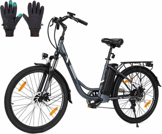 Touroll B1 Electric City Bike 250W Motor 45Nm Torque 26 x1.95 Tire 36V 15.6Ah. bol