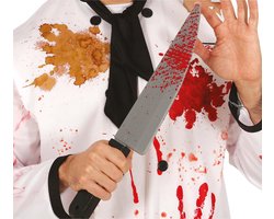 Fiestas Guirca Horror mes met bloed - 42 cm - kunststof - vleesmes - Halloween accessoires
