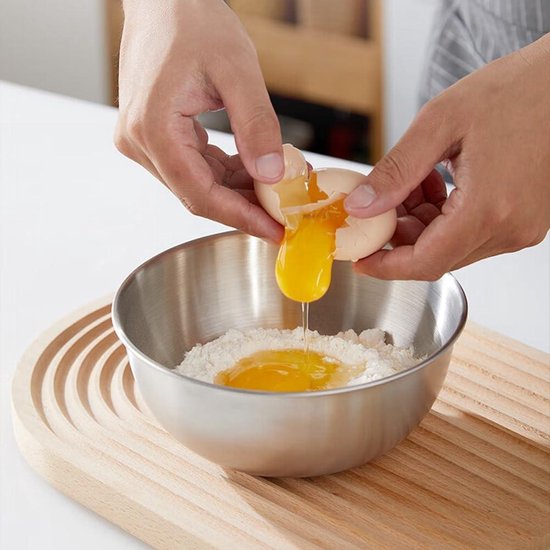 Roestvrijstalen kom, mengkom, slakom, serveerschaal, opbergkom voor de keuken