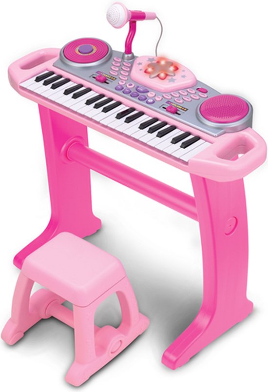 WINFUN Keyboard Rock Star Set (ROZE) met 37 toetsen, knipperende