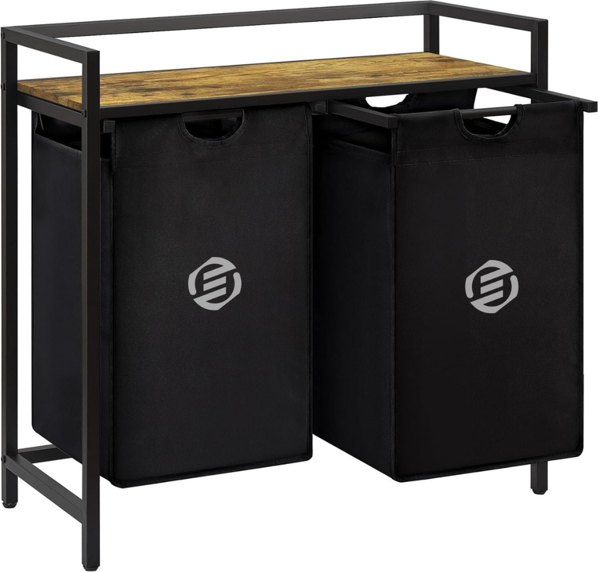 Goedkoopste Equivera Was organizer - Wasorganizer - Was sorteerder - Wasmand met plank - Wassorteerder 2 vakken - Voor de benodigde orde in jouw wasmand!