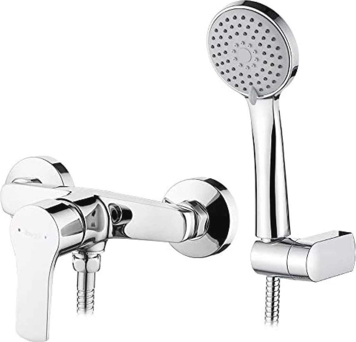 Douchekraan Set met Handdouche en Doucheslang in Chroom, Verstelbare Watertemperatuur