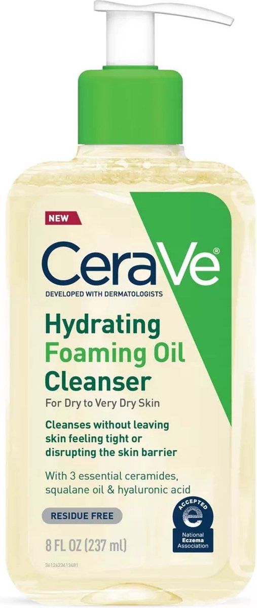 Goedkoopste CeraVe Hydrating Foaming Oil - Hydraterende Reinigingsolie - Normale tot Zeer Droge Huid - 237ml