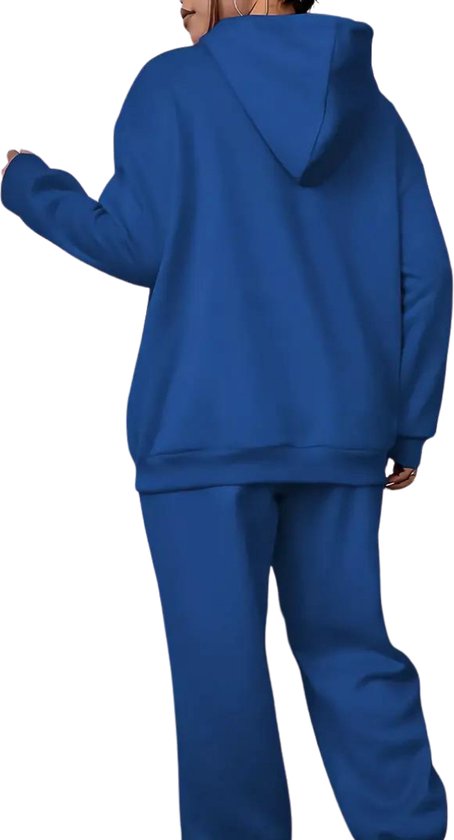 Nivard Ensemble de jogging - Ensemble domicile - Adultes - Survêtement - Confortable - Pantalon de survêtement - Survêtement - Femme - Hiver - Blauw - XXL